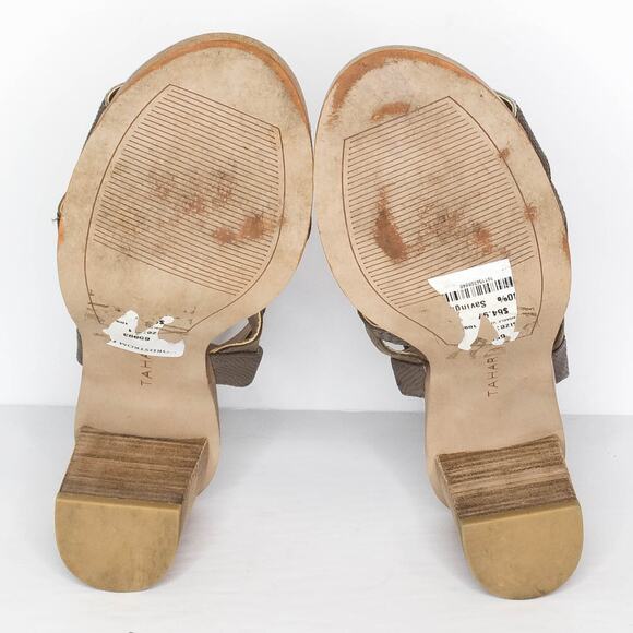 Tahari Heeled Sandals Fairhaven Strappy Minimalist Cottage Quiet Luxury Earthy 7 - Picture 6 of 6